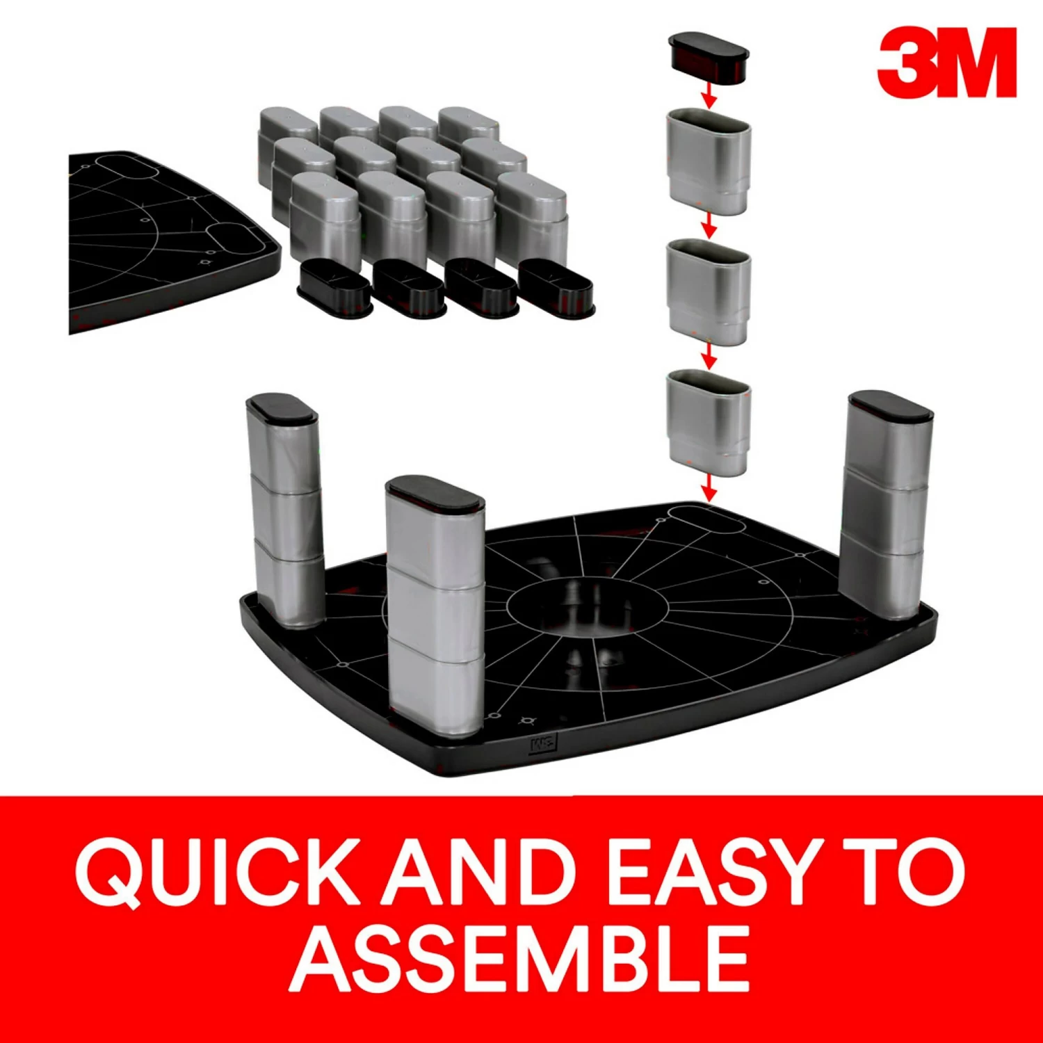 3M MS80B Adjustable Monitor Stand 6 3M MS80B Adjustable Monitor Stand - Image 6