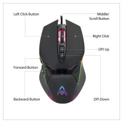 Adesso IMouse X5 RGB Illuminated 7-Button Ambidextrous Gaming Mouse 16 Adesso IMouse X5 RGB Illuminated 7-Button Ambidextrous Gaming Mouse -Office Tool Store Adesso iMouse X5 RGB Illuminated 7 Button Ambidextrous Gaming Mouse 6