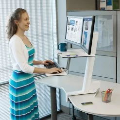 Ergotron 33-349-211 WorkFit-S, Dual Monitor With Worksurface -Office Tool Store Ergotron 33 349 211 WorkFit S Dual Monitor with Worksurface 1