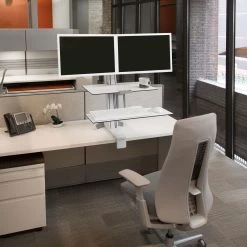Ergotron 33-349-211 WorkFit-S, Dual Monitor With Worksurface -Office Tool Store Ergotron 33 349 211 WorkFit S Dual Monitor with Worksurface 2