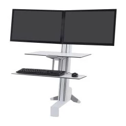 Ergotron 33-349-211 WorkFit-S, Dual Monitor With Worksurface