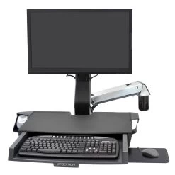 Ergotron 45-260-026 StyleView Sit-Stand Combo Arm With Worksurface