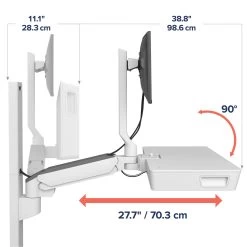 Ergotron 45-619-251 CareFit Combo System With Worksurface -Office Tool Store Ergotron 45 619 251 CareFit Combo System with Worksurface 9