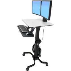 Ergotron Sit-Stand Dual Monitor Cart 24-214-085 WorkFit-C -Office Tool Store Ergotron 24 214 085 WorkFit C Dual Sit Stand Workstation 2
