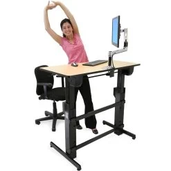 Ergotron 24-271-928 WorkFit-D, Sit-Stand Desk -Office Tool Store Ergotron 24 271 928 WorkFit D Sit Stand Desk birch 10