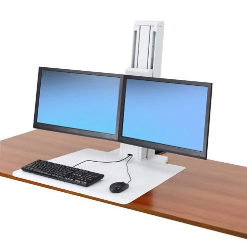 Ergotron 33-407-062 WorkFit-SR Rear Mount Dual Sit-Stand Workstation - White 3 Ergotron 33-407-062 WorkFit-SR Rear Mount Dual Sit-Stand Workstation - White - Image 3