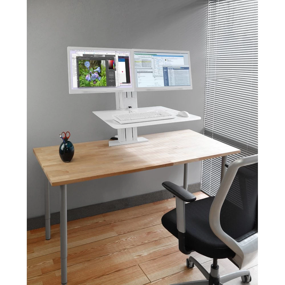 Ergotron 33-407-062 WorkFit-SR Rear Mount Dual Sit-Stand Workstation - White 2 Ergotron 33-407-062 WorkFit-SR Rear Mount Dual Sit-Stand Workstation - White - Image 2