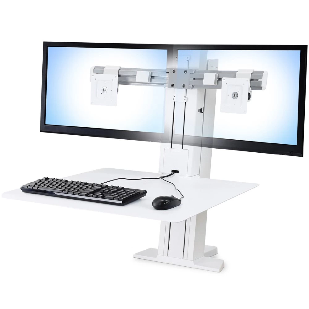 Ergotron 33-407-062 WorkFit-SR Rear Mount Dual Sit-Stand Workstation - White 9 Ergotron 33-407-062 WorkFit-SR Rear Mount Dual Sit-Stand Workstation - White - Image 9