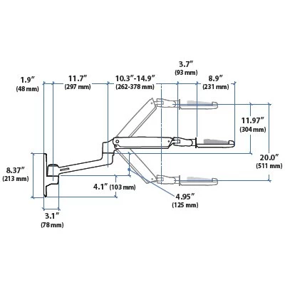 Ergotron 45-354-026 LX Sit-Stand Wall Mount Keyboard Arm 6 Ergotron 45-354-026 LX Sit-Stand Wall Mount Keyboard Arm - Image 6