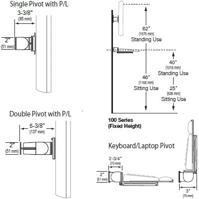 Ergotron 47-092-800 Wall Mount - 100 Series Single Pivot 4 Ergotron 47-092-800 Wall Mount - 100 Series Single Pivot - Image 4