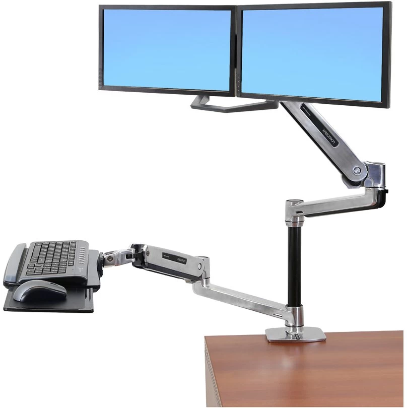 ErgoDirect Dual Monitor/Keyboard Sit-Stand Workstation, ED-2KLXS 1 ErgoDirect Dual Monitor/Keyboard Sit-Stand Workstation, ED-2KLXS