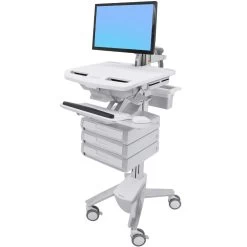 Ergotron SV43-1230-0 StyleView Cart With LCD Arm, (1x3) Drawers