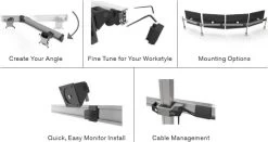 Innovative BILD-4/4 Bild 4 Over 4 Monitor Mount -Office Tool Store Innovative BILD 44 Bild 4 Over 4 Monitor Mount 1
