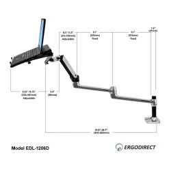 Long Reach Desk Mounted Laptop Arm EDL-1206D -Office Tool Store Long Reach Desk Mounted Laptop Arm EDL 1206D