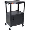 Luxor AVJ42C Height Adjustable A/V Steel Cart With Cabinet