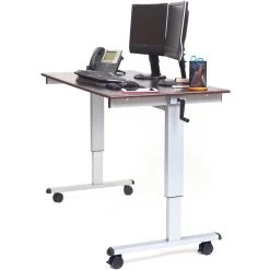 Luxor STANDUP-CF60-DW 60" Crank Adjustable Stand Up Desk -Office Tool Store Luxor STANDUP CF60 DW 60 Crank Adjustable Stand Up Desk 1