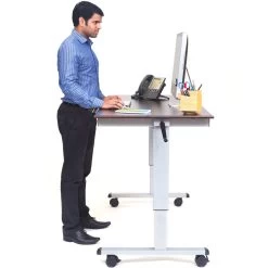 Luxor STANDUP-CF60-DW 60" Crank Adjustable Stand Up Desk -Office Tool Store Luxor STANDUP CF60 DW 60 Crank Adjustable Stand Up Desk 4