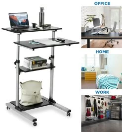 Mount IT! Height Adjustable Rolling Stand Up Desk - MI-7940 -Office Tool Store Mount IT Height Adjustable Rolling Stand Up Desk MI 7940 5