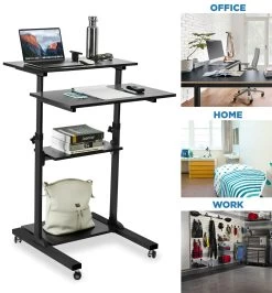 Mount IT! Height Adjustable Rolling Stand Up Desk - MI-7940 -Office Tool Store Mount IT Height Adjustable Rolling Stand Up Desk MI 7940 7