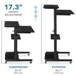 Mount IT! Height Adjustable Rolling Stand Up Desk - MI-7940 -Office Tool Store Mount IT Height Adjustable Rolling Stand Up Desk MI 7940 8
