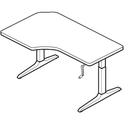 Workrite Sierra HXL Crank Offset Corner 2 Legs Workcenter 2 Workrite Sierra HXL Crank Offset Corner 2 Legs Workcenter - Image 2